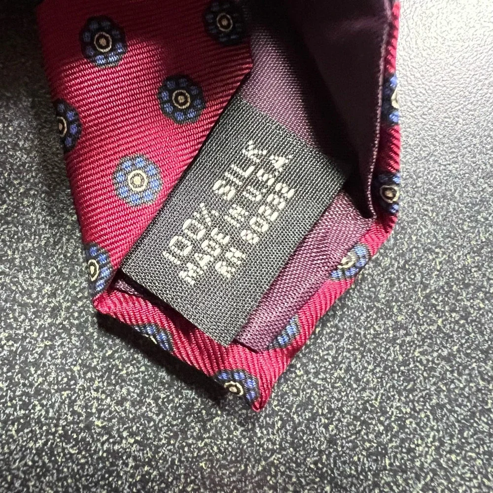 Christian Dior Mens Tie Necktie Multicolor Geometric 100% Silk Tied Modern 50 In